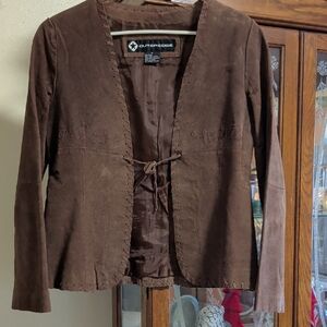 Outer Edge Women's Dark Brown Suede Blazer